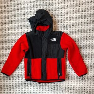 The North Face Boys Red and Black Hooded Jacket